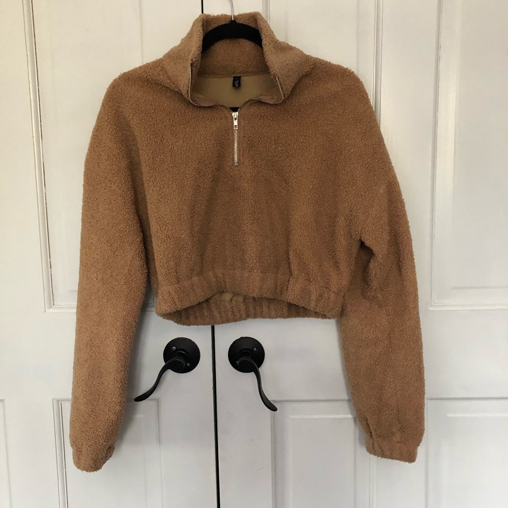 Zaful cropped teddy jacket